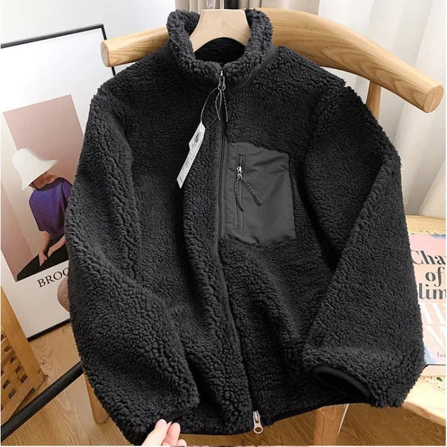 Giacca invernale da donna | Effetto teddy | Morbida e antivento