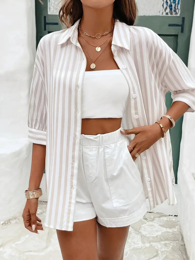 Madison | Blusa a righe con stampa 2024