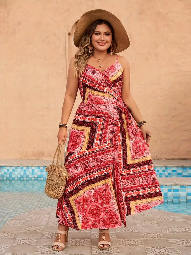 Hannah - Abito elegante senza maniche con scollo avvolgente