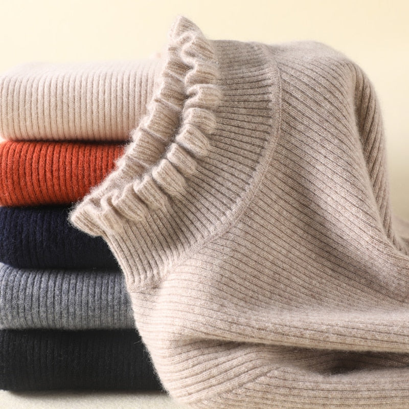 Maglione a collo alto donna | Classico | Qualità in maglia ultra fine cashmere