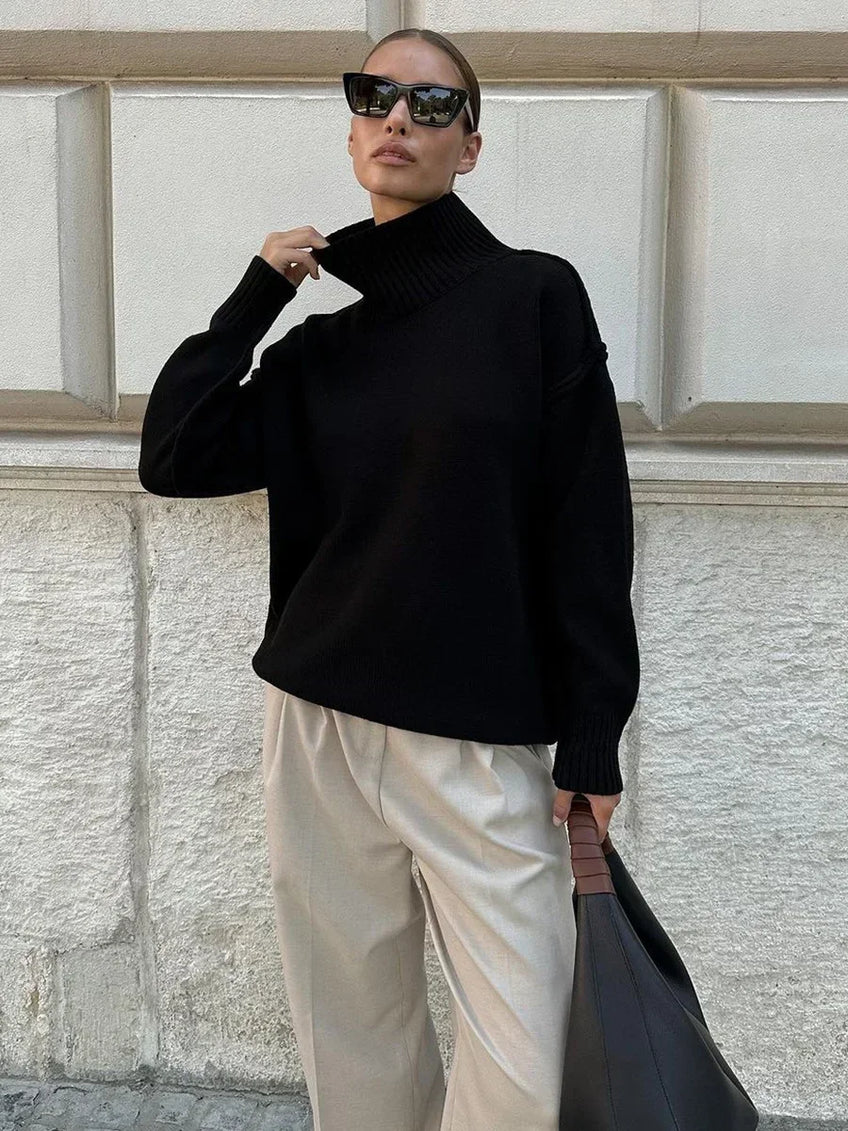 Yalisse | Elegante maglione a collo alto lavorato a maglia