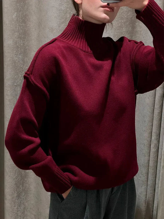 Yalisse | Elegante maglione a collo alto lavorato a maglia
