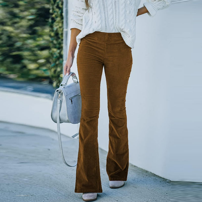 Walker - Pantaloni in corduroy lunghi elasticizzati