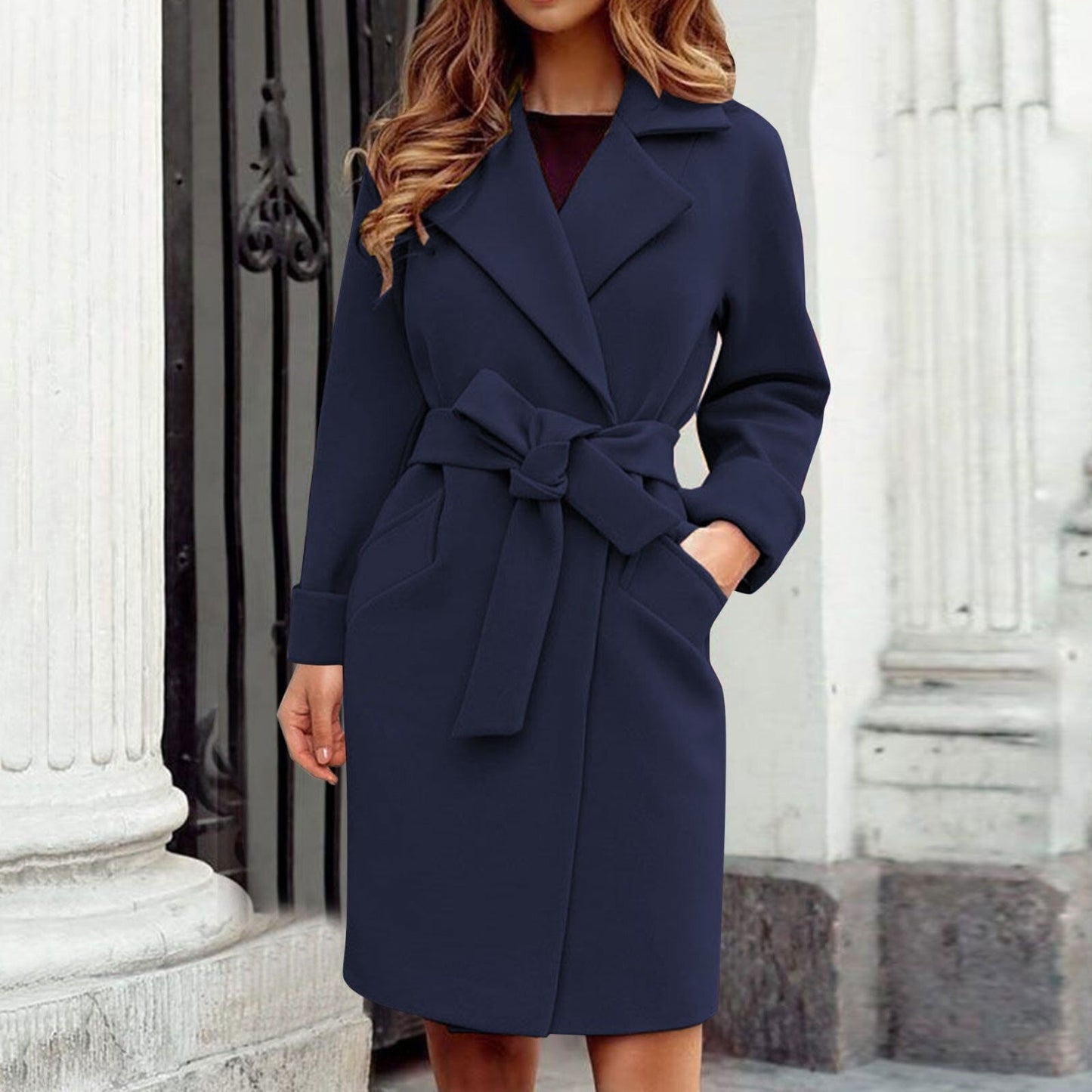 Katarino | Trench coat lungo in cashmere con sistema a bottoni in colori vivaci