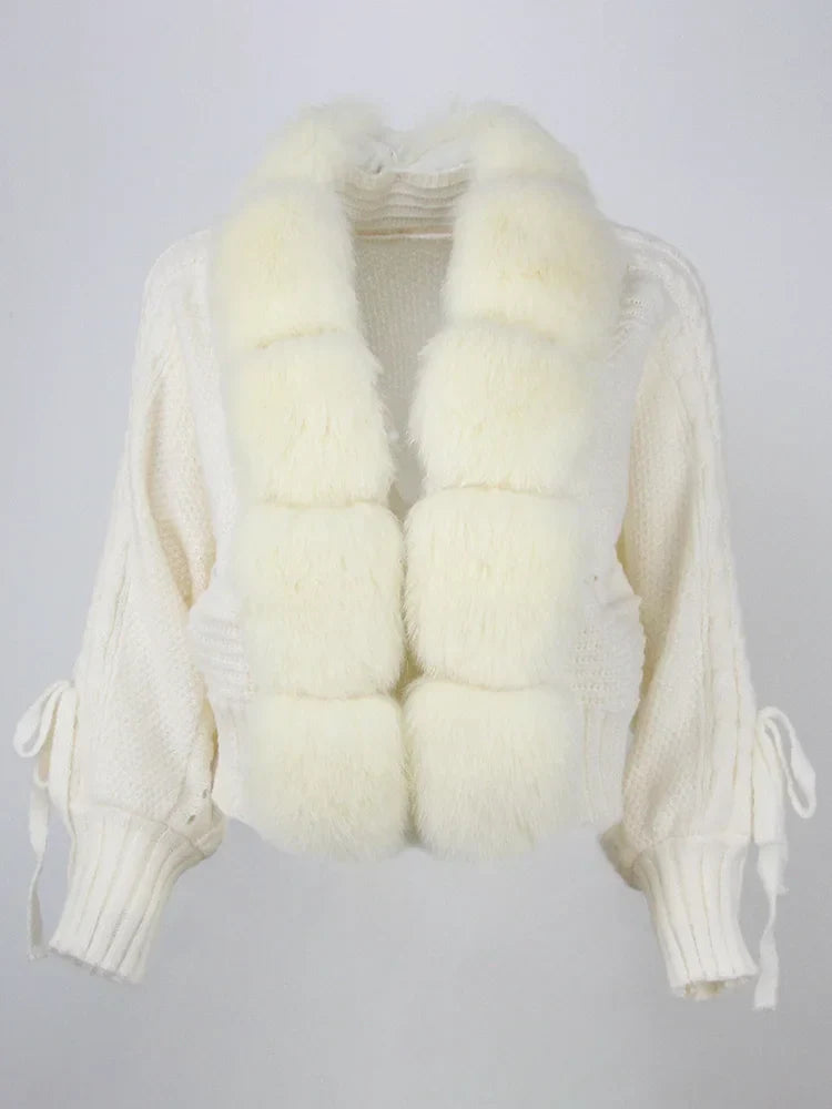 Lixx | Cappotto invernale di lusso per donne con colletto in pelliccia di volpe vera