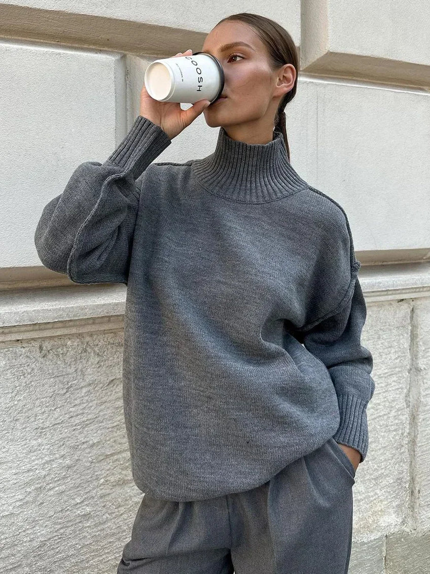 Yalisse | Elegante maglione a collo alto lavorato a maglia