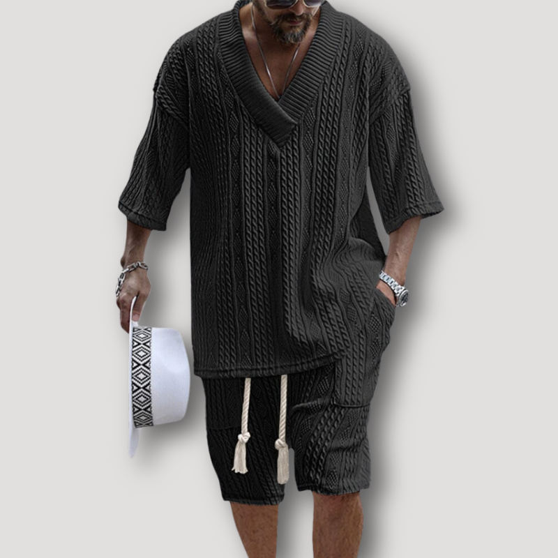 Ferdinand | Camicia a maglia cable e completo estivo corto