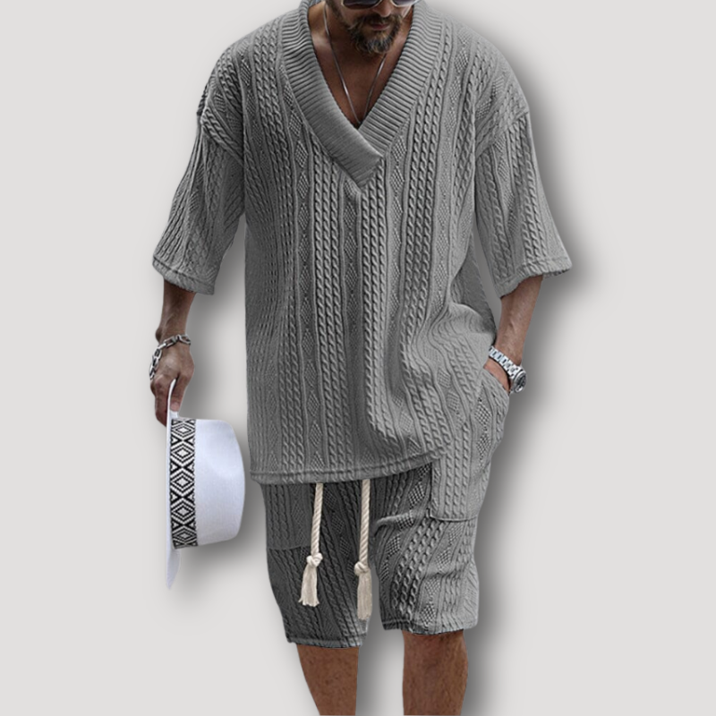 Ferdinand | Camicia a maglia cable e completo estivo corto