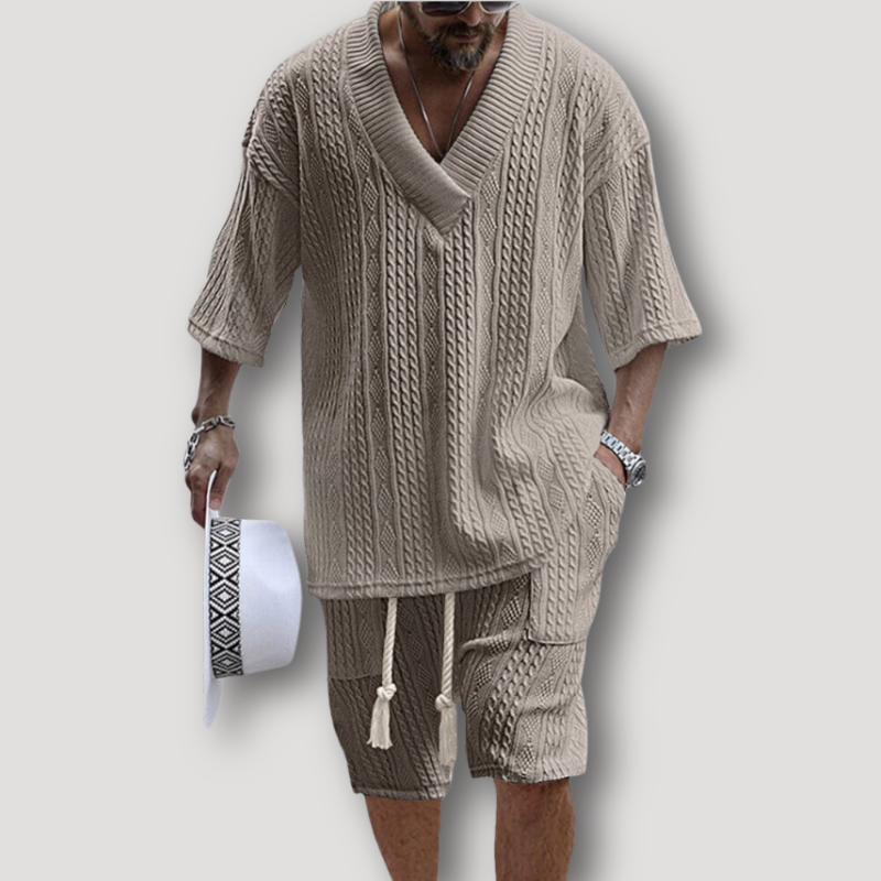 Ferdinand | Camicia a maglia cable e completo estivo corto