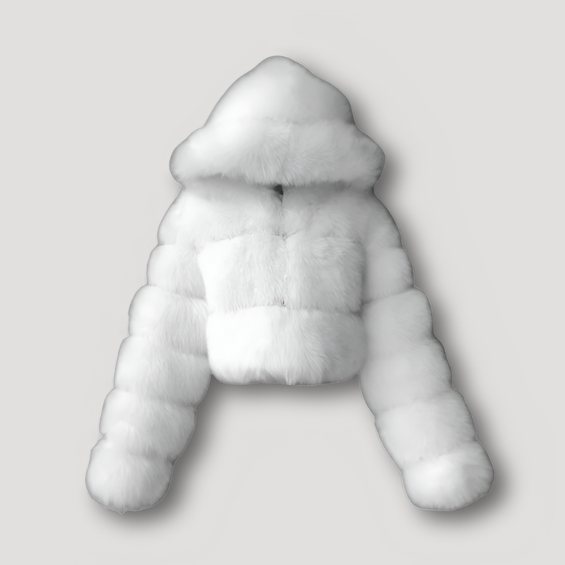 Kirie | Giacca cropped in peluche sintetico lussuosa con zip completa