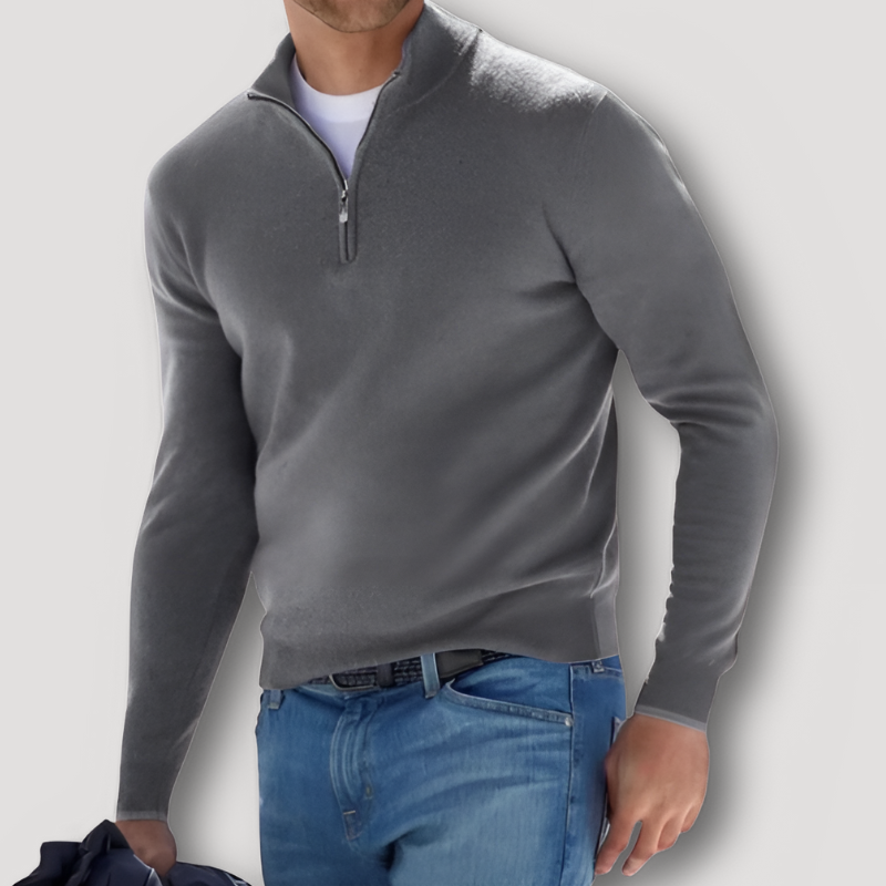 Ulises | Maglione da uomo in lana e cashmere classico con zip quarti