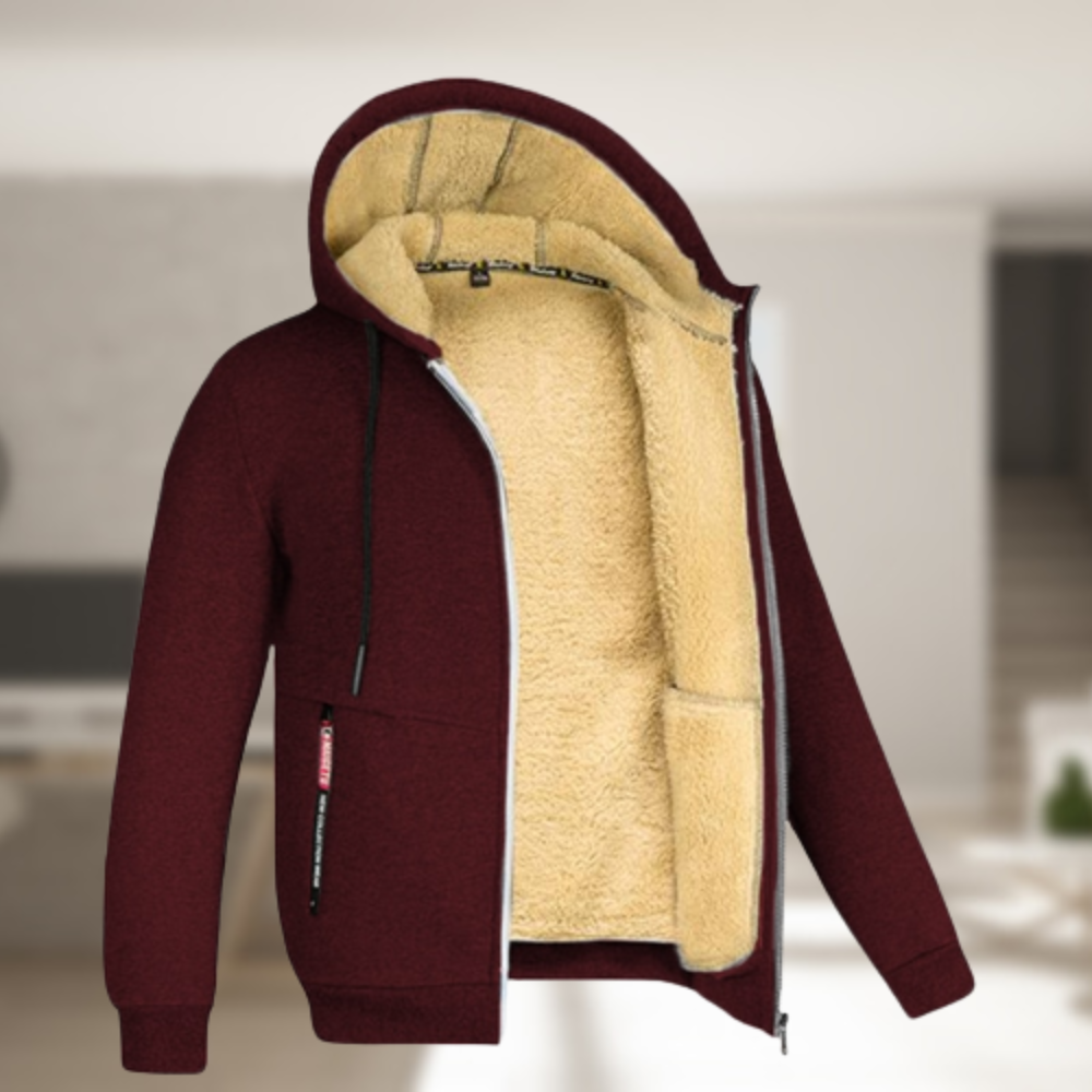 Carie | Giacca invernale casual da uomo con cappuccio e fleece