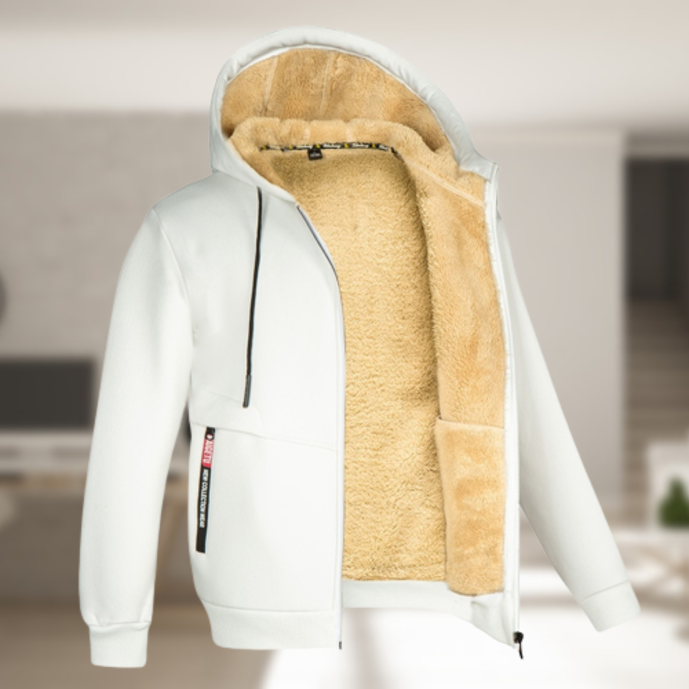 Carie | Giacca invernale casual da uomo con cappuccio e fleece