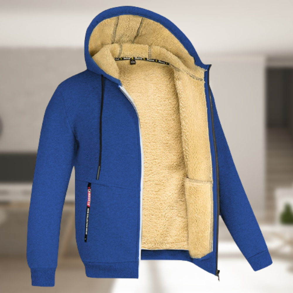Carie | Giacca invernale casual da uomo con cappuccio e fleece