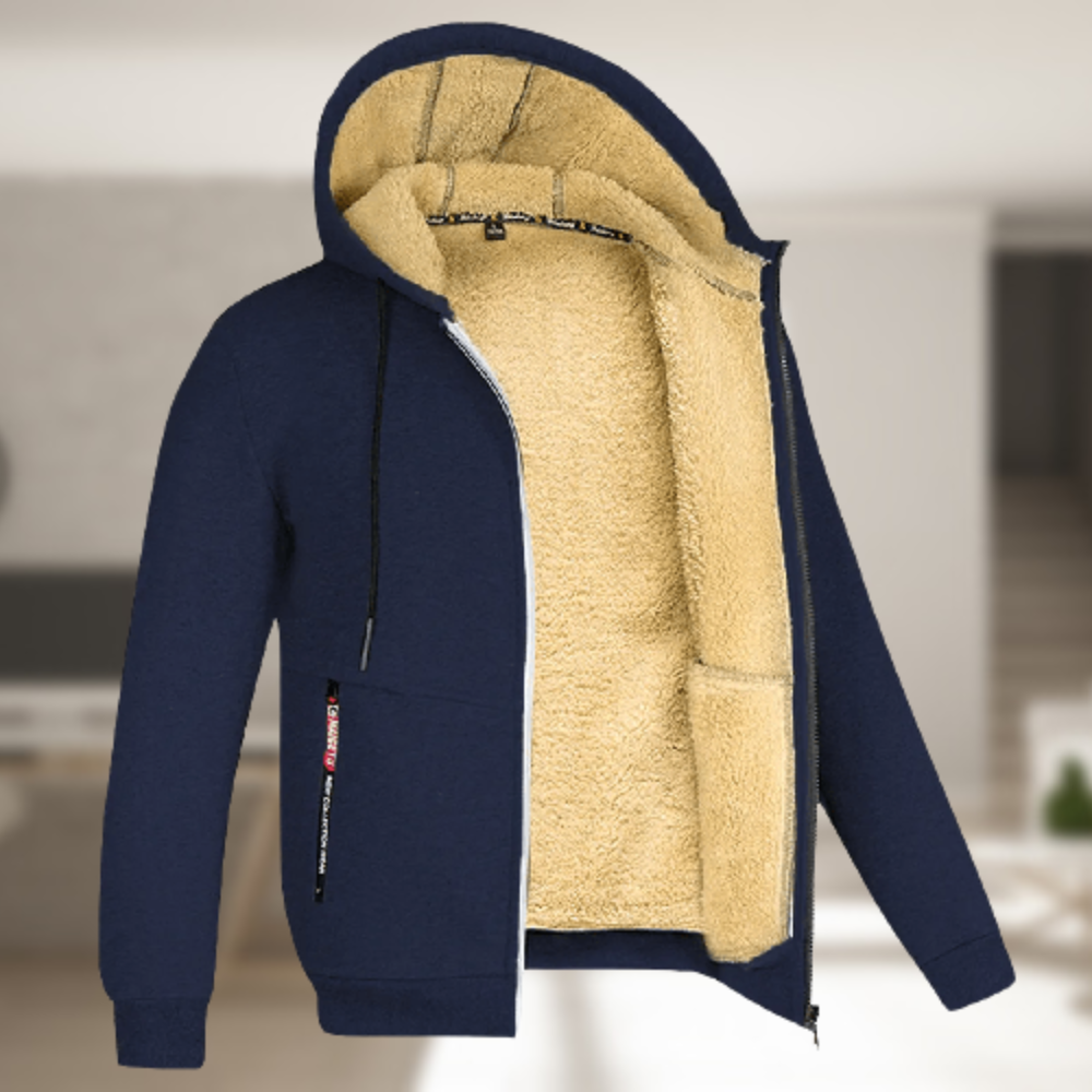 Carie | Giacca invernale casual da uomo con cappuccio e fleece
