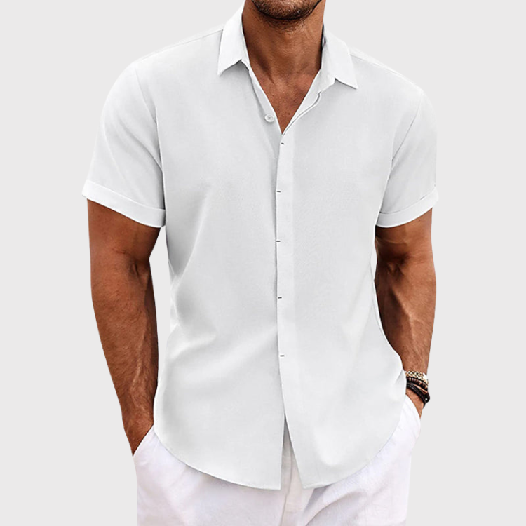 Anton - Camicia leggera in misto cotone-lino