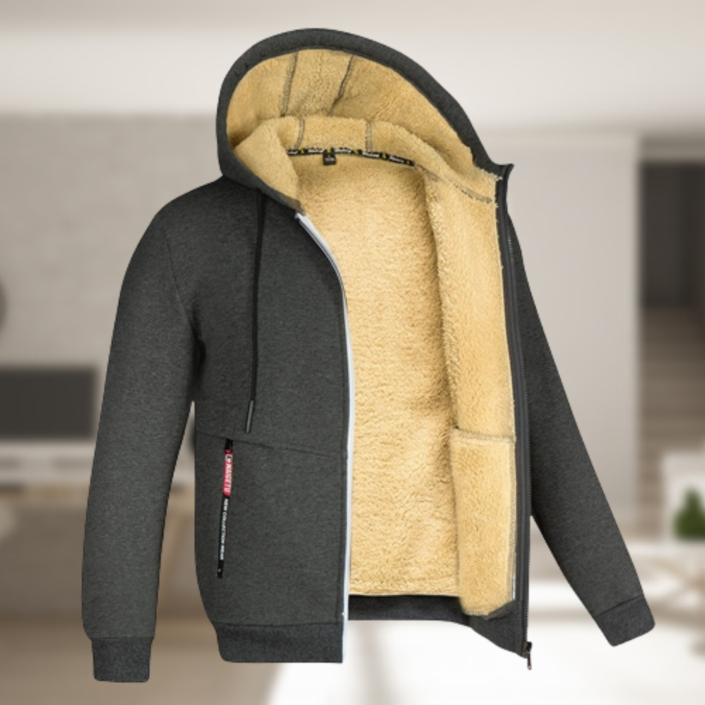 Carie | Giacca invernale casual da uomo con cappuccio e fleece