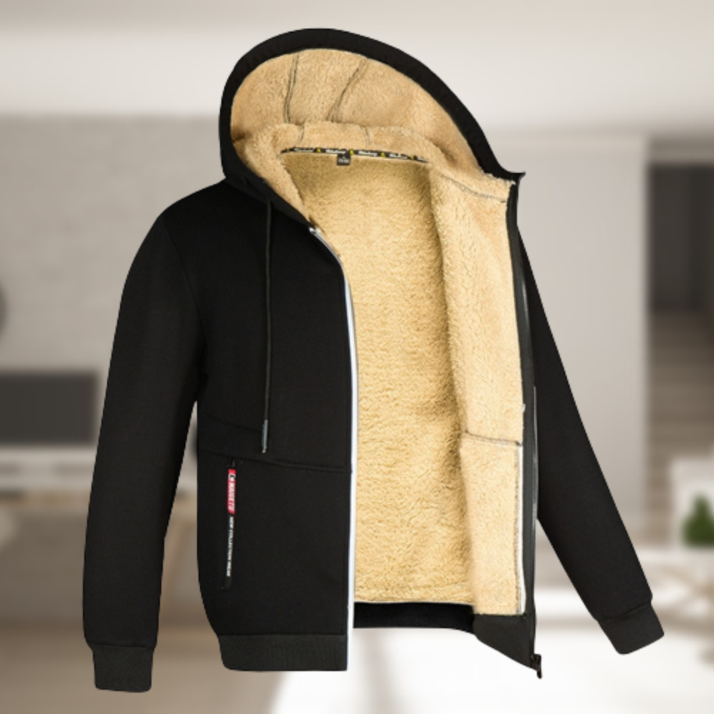 Carie | Giacca invernale casual da uomo con cappuccio e fleece