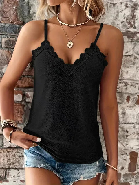 Luisa - Top senza maniche in pizzo nero