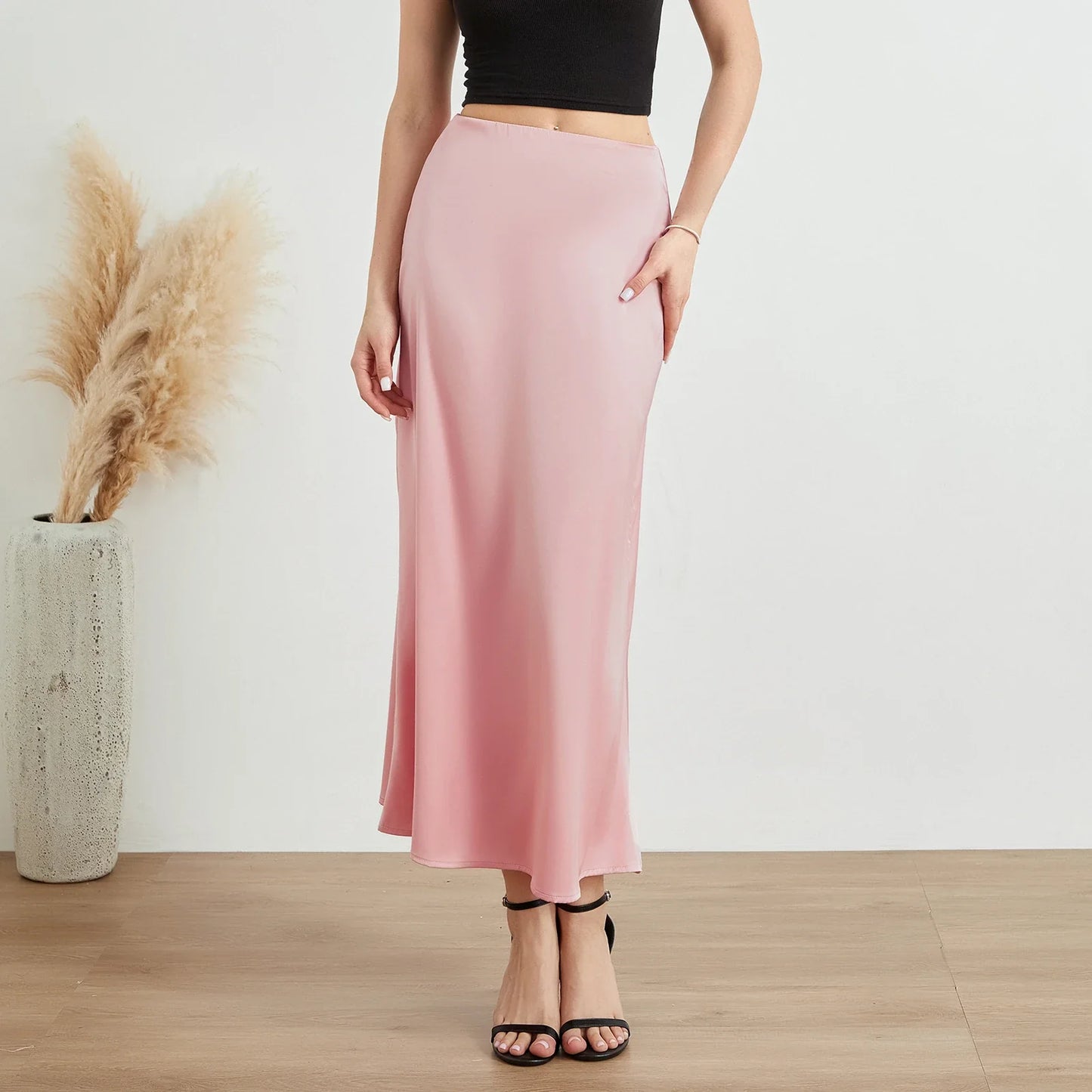 Elysia | Gonna Lunga in Satin Lucido alla Moda