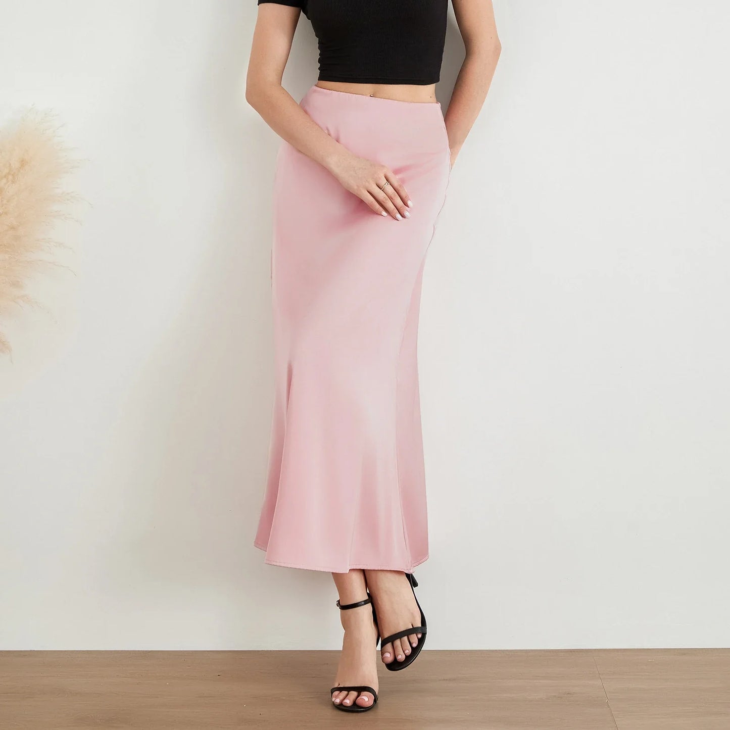 Elysia | Gonna Lunga in Satin Lucido alla Moda