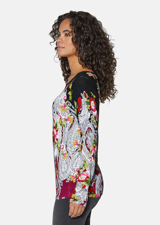 JANE - Maglione a maniche lunghe da donna con motivo floreale