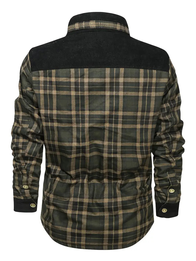 Rero | Camicia a quadri retro da uomo con fodera in pile – Caldo cappotto casual