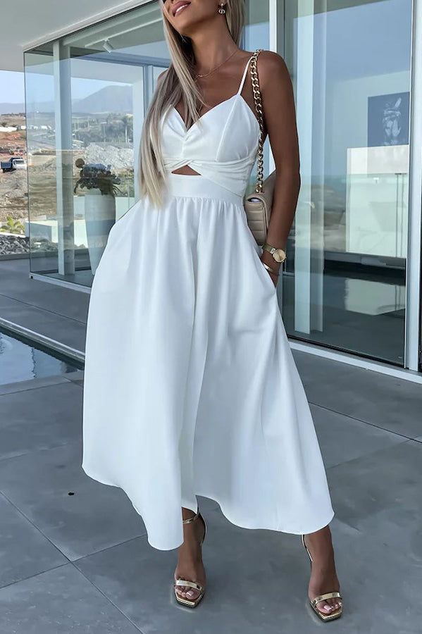 Cara | Comodo vestito midi con tasche a taglio