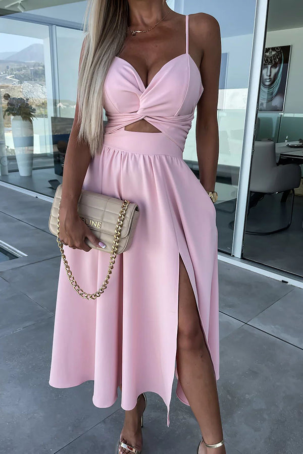 Cara | Comodo vestito midi con tasche a taglio