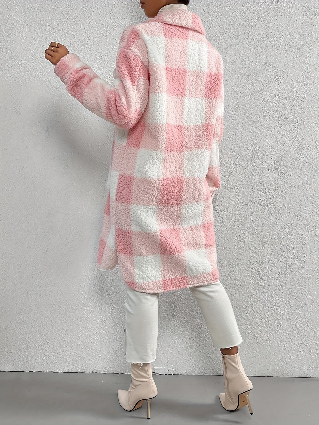 Serin | Elegante cappotto teddy a quadri