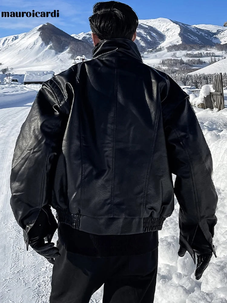 Ragnar | Giacca oversize impermeabile e calda in ecopelle per uomo