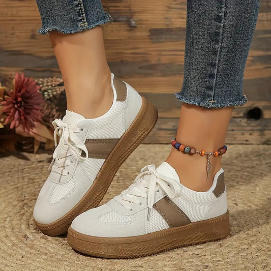Evelyn - Sneakers sportive eleganti con lacci e plateau