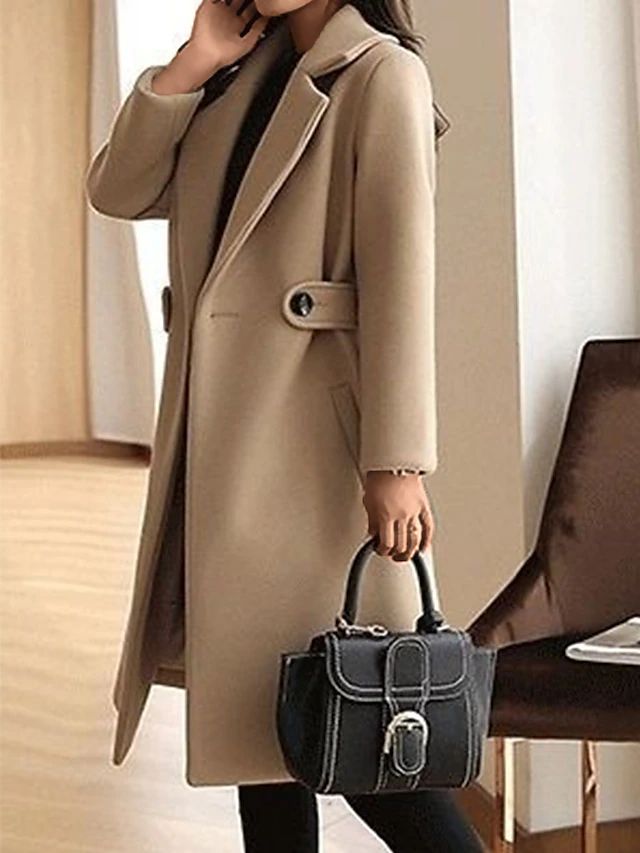 Regine | Cappotto in lana invernale con cintura in design slim