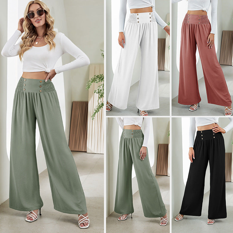 Deirdre - Pantaloni elasticizzati a vita alta