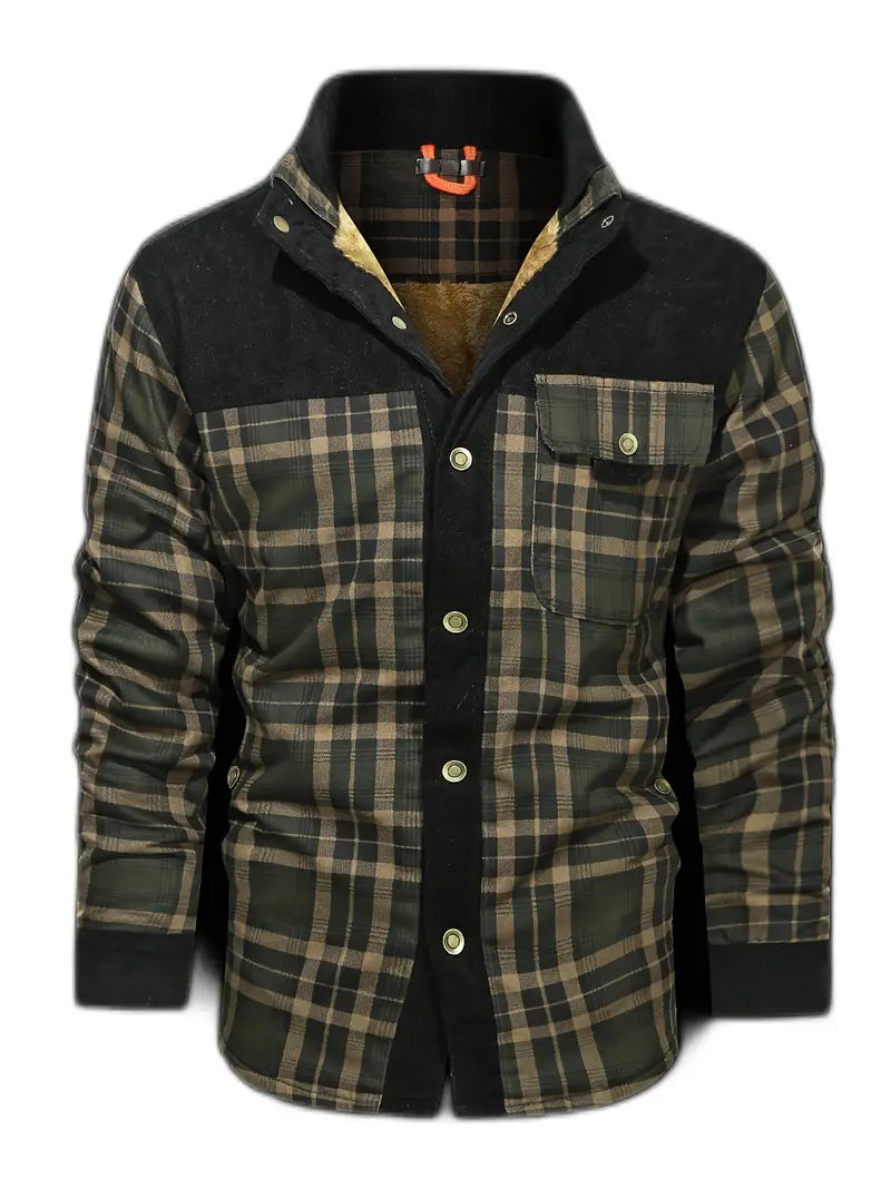 Rero | Camicia a quadri retro da uomo con fodera in pile – Caldo cappotto casual