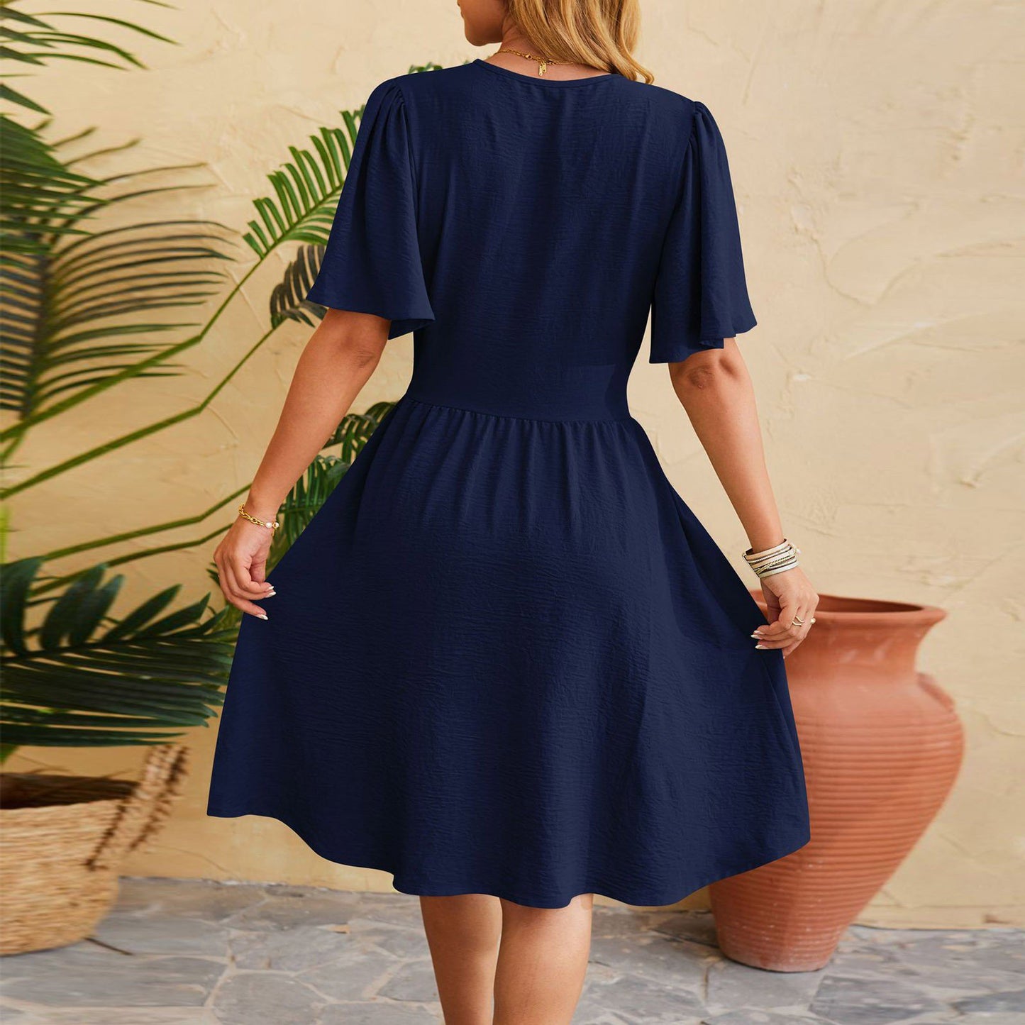 Keiko | Classica camicia a maniche a farfalla