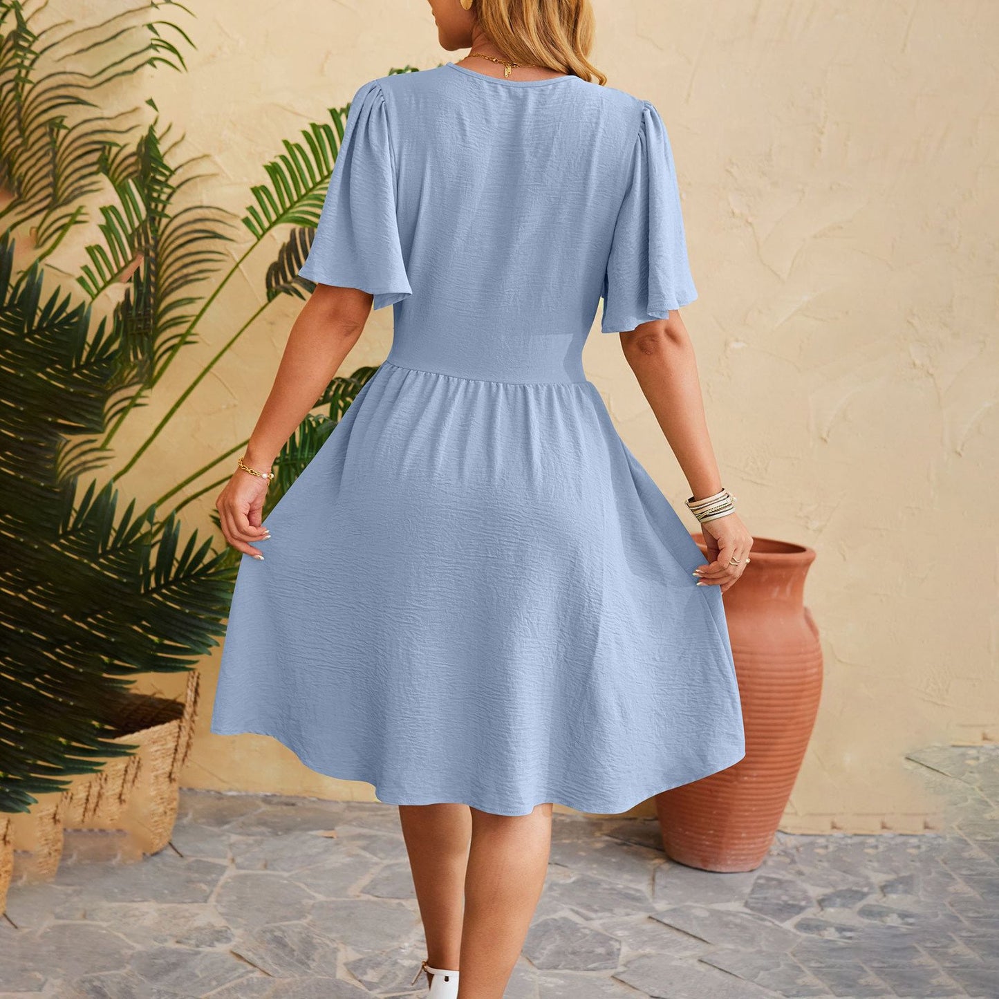 Keiko | Classica camicia a maniche a farfalla