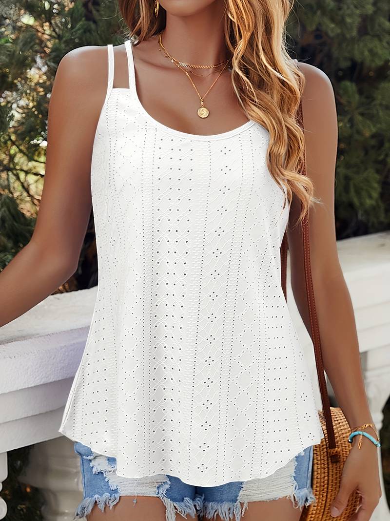 Cami  | Top senza maniche casual da donna con scollo rotondo