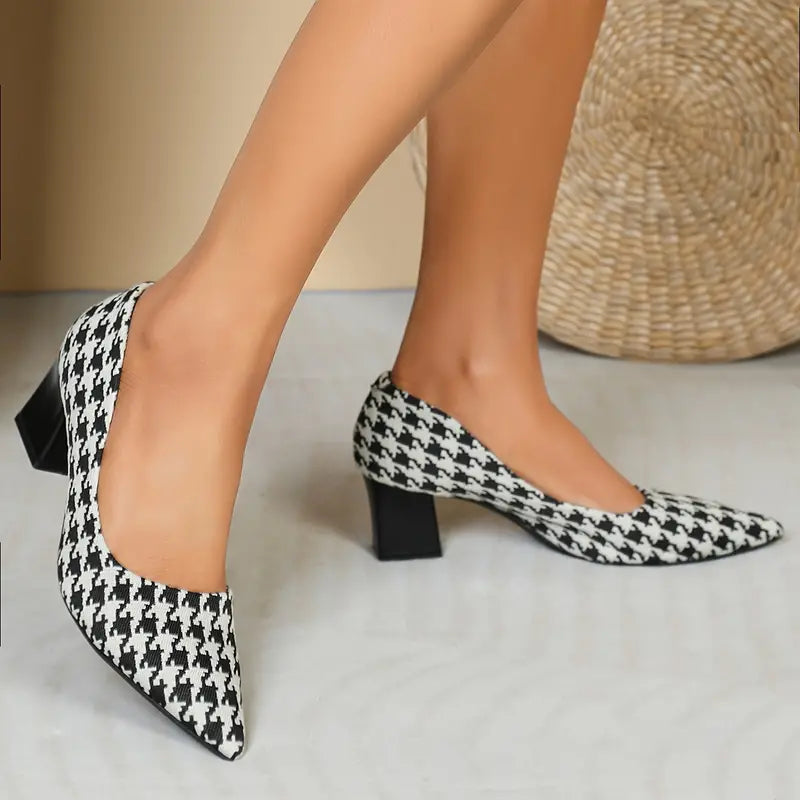 Giselle  | Tacchi Alti con Motivo a Houndstooth