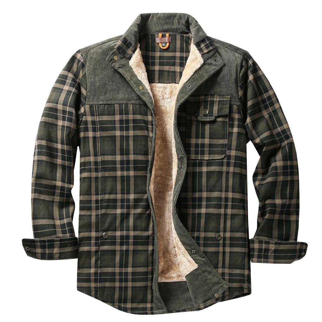 Rero | Camicia a quadri retro da uomo con fodera in pile – Caldo cappotto casual
