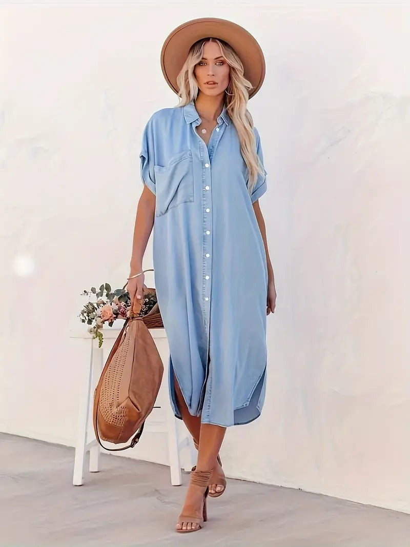 Akeilla - Elegante vestito camicia con tasche