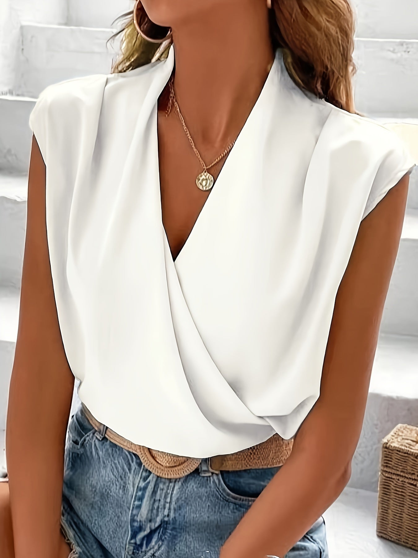 Emilia | Blusa avvolgente azzurro chiaro