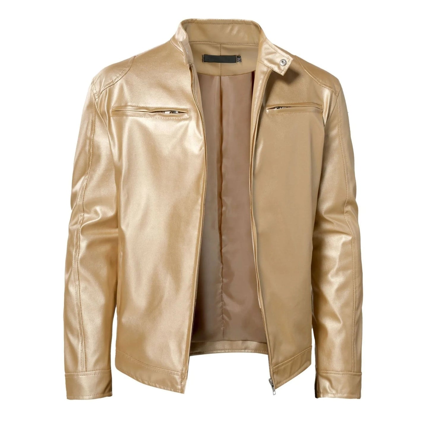 Enzo | Giacca in pelle casual con colletto a bottoni – Stilosa e moderna