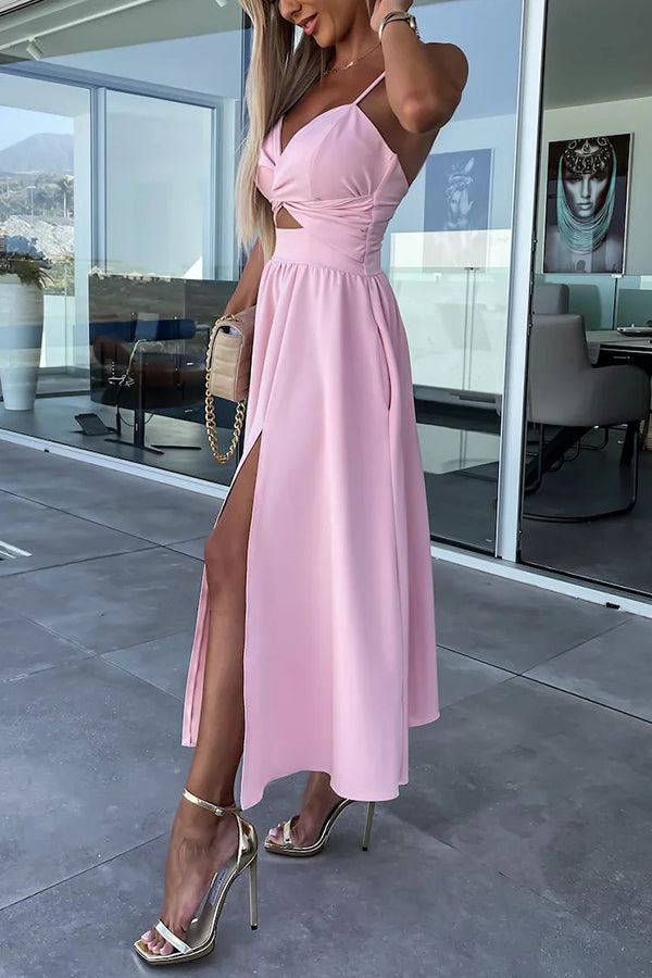 Cara | Comodo vestito midi con tasche a taglio