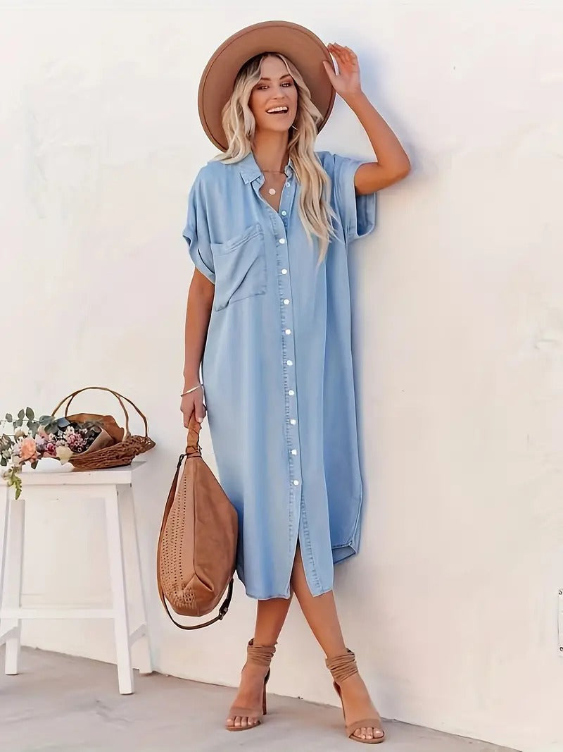 Akeilla - Elegante vestito camicia con tasche