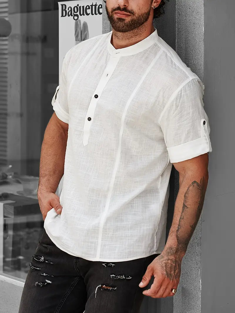 Cris - Camicia casual e comoda a maniche corte in cotone
