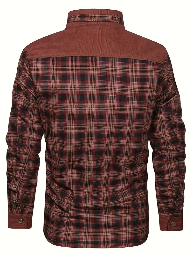 Rero | Camicia a quadri retro da uomo con fodera in pile – Caldo cappotto casual
