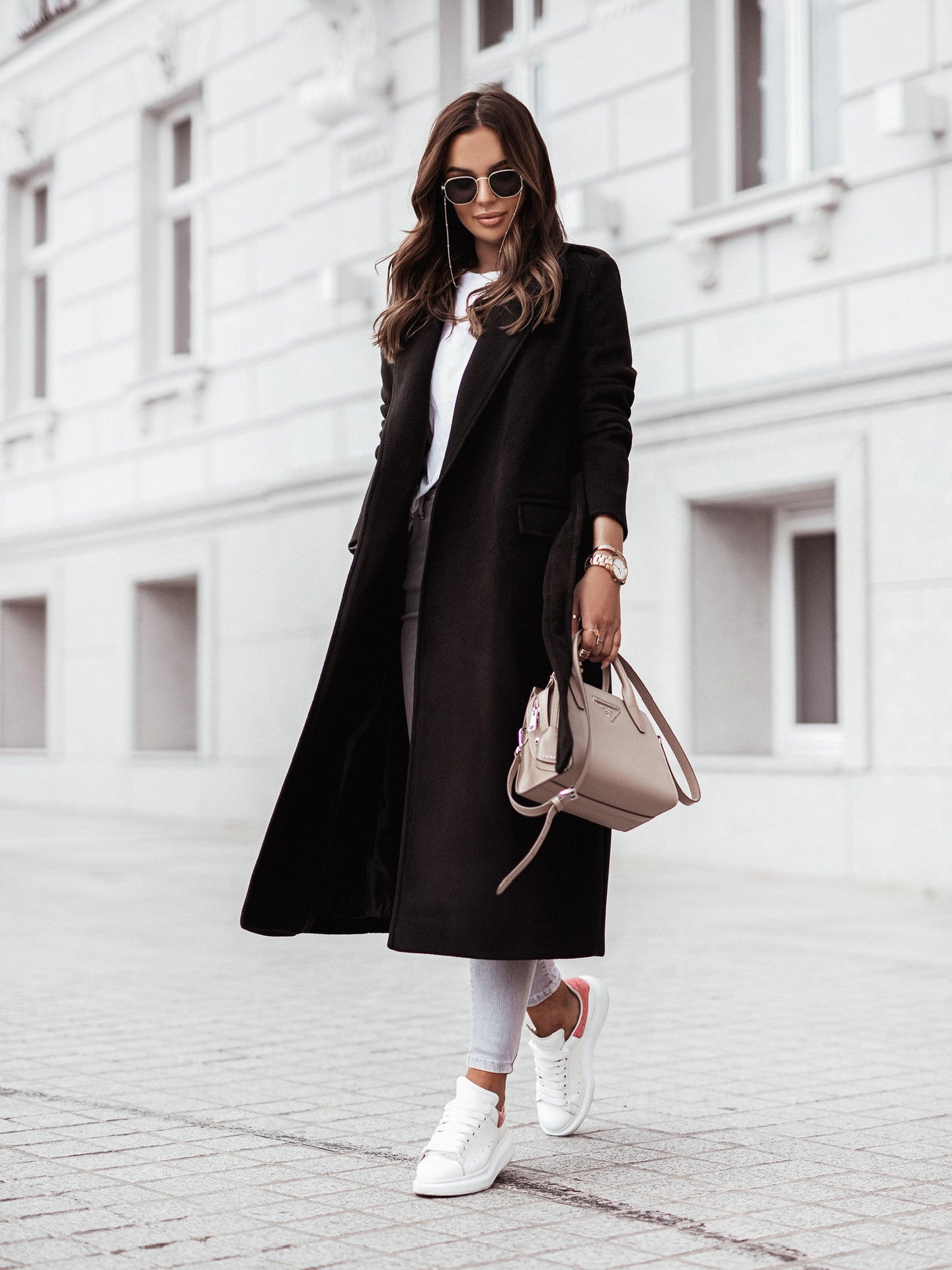 Sella | Cappotto in lana per donne con revers e cintura