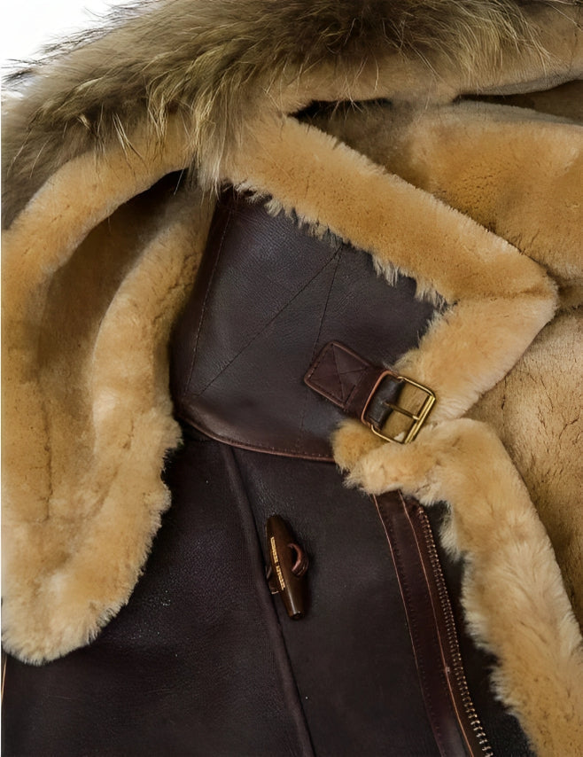 Giacca invernale da uomo | Stile B-7 | Foderata calda con effetto morbido in pelliccia
