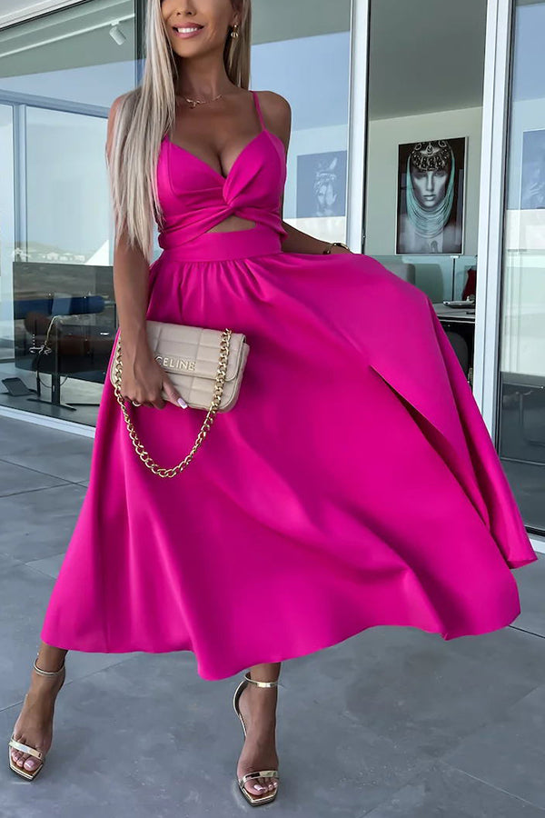 Cara | Comodo vestito midi con tasche a taglio
